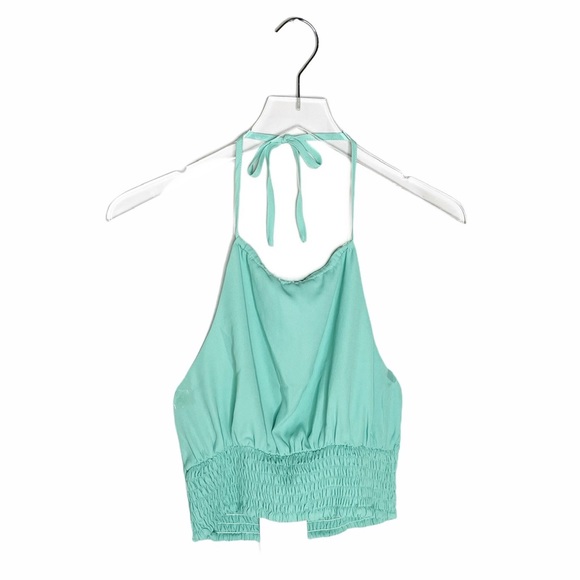 NWT Superdown Revolve Halter Neck Tie Crop Top - Picture 2 of 9